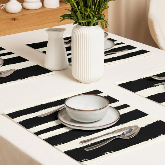 Placemat Set with Hand-painted Brush Stroke Print | PSBS-1013