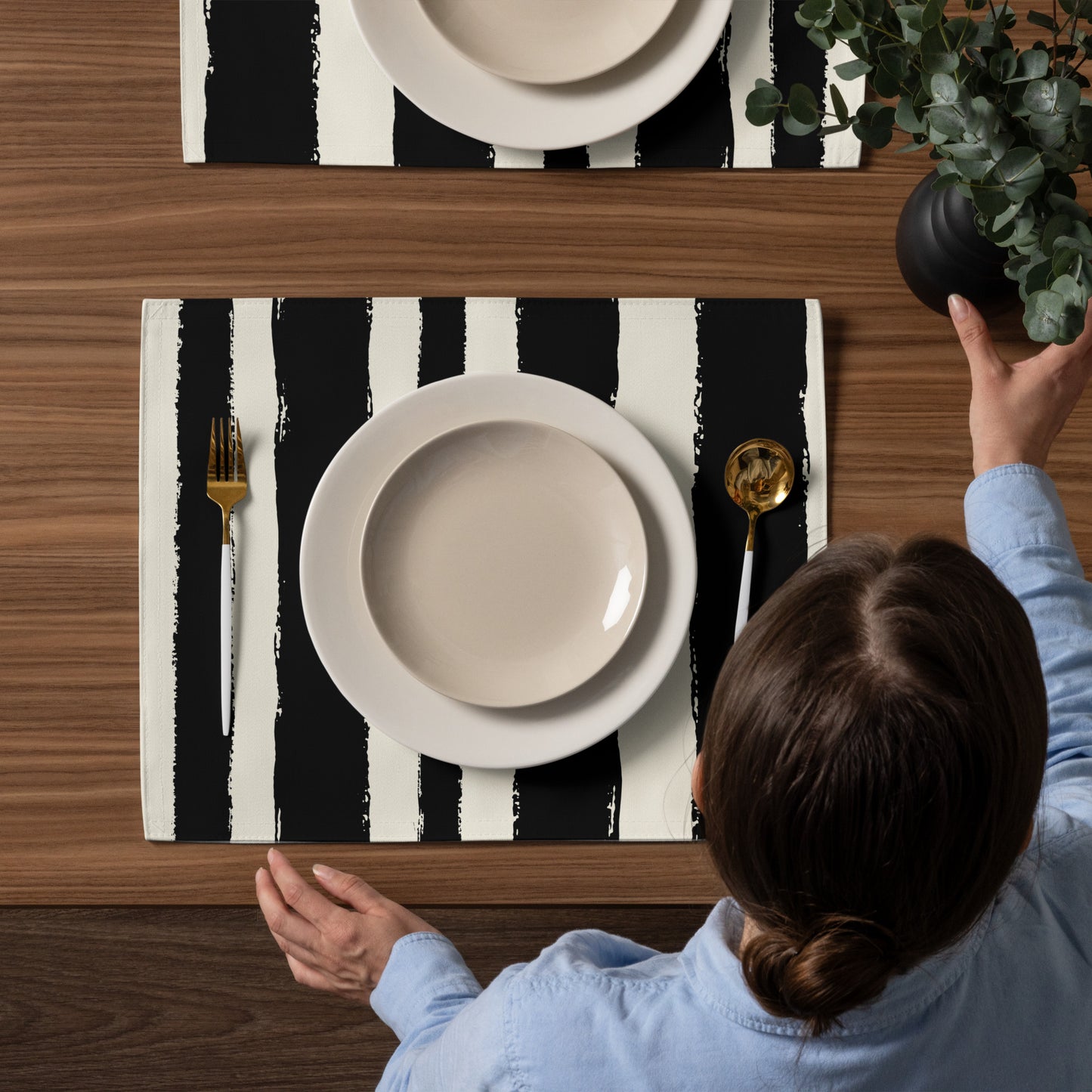 Placemat Set with Hand-painted Brush Stroke Print | PSBS-1013