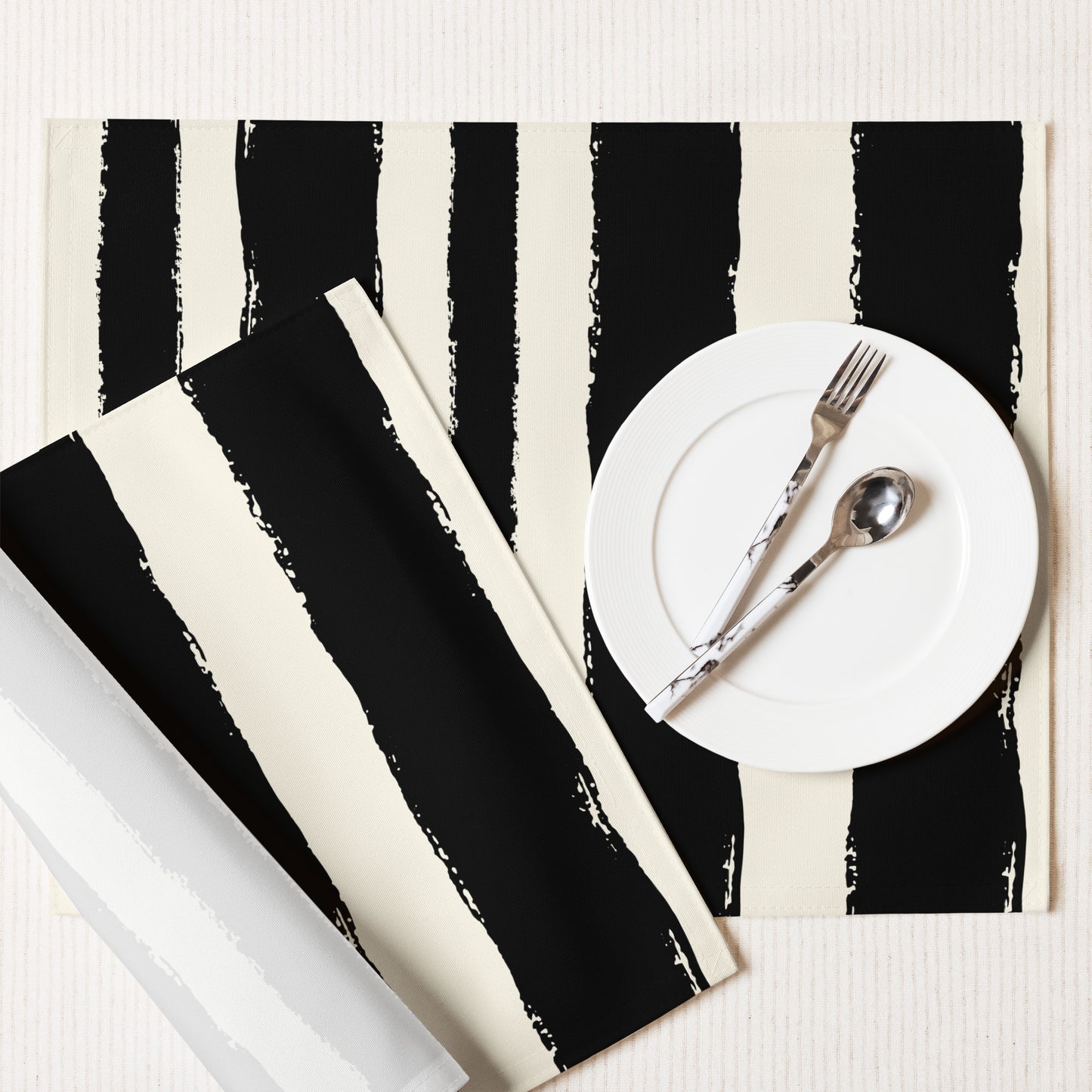 Placemat Set with Hand-painted Brush Stroke Print | PSBS-1013
