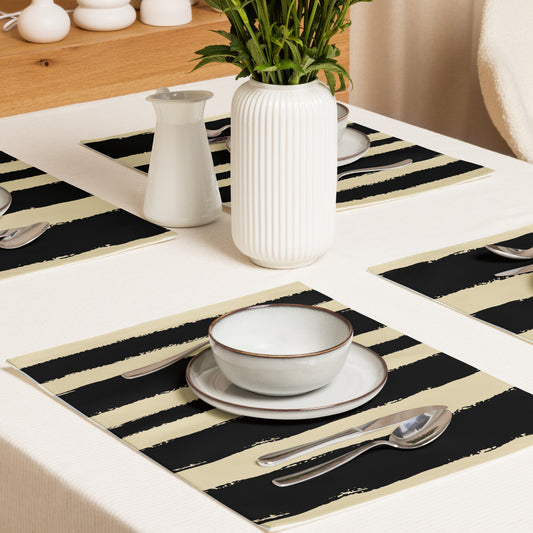 Placemat Set with Hand-painted Brush Stroke Print | PSBS-1014