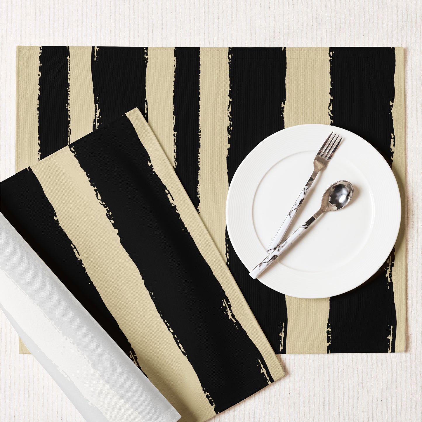 Placemat Set with Hand-painted Brush Stroke Print | PSBS-1014