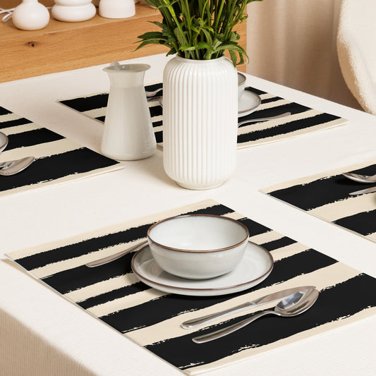 Placemat Set with Hand-painted Brush Stroke Print | PSBS-1015
