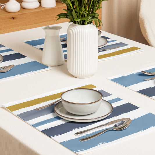 Placemat Set with Hand-painted Brush Stroke Print | PSBS-1020