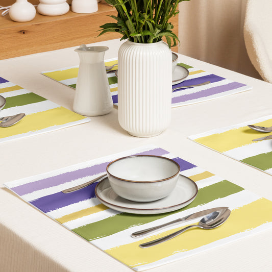 Placemat Set with Hand-painted Brush Stroke Print | PSBS-1040