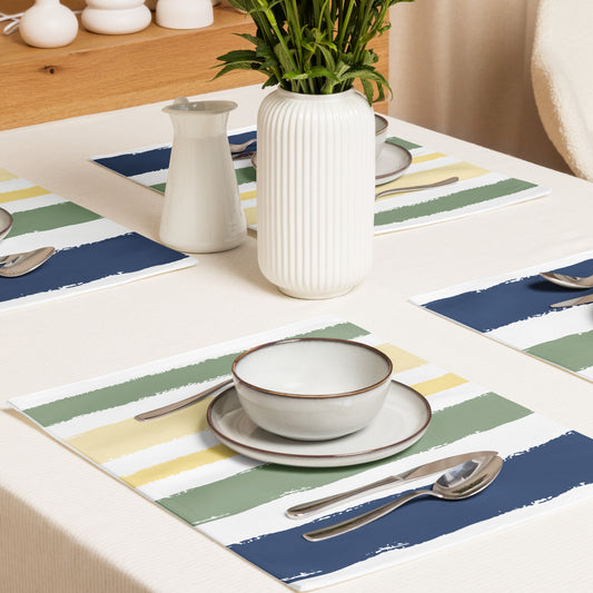 Placemat Set with Hand-painted Brush Stroke Print | PSBS-1050