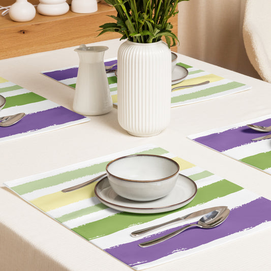 Placemat Set with Hand-painted Brush Stroke Print | PSBS-1060