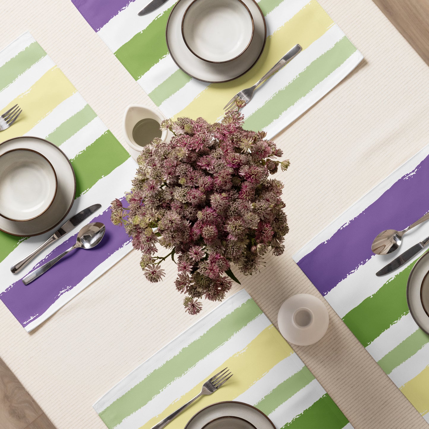 Placemat Set with Hand-painted Brush Stroke Print | PSBS-1060