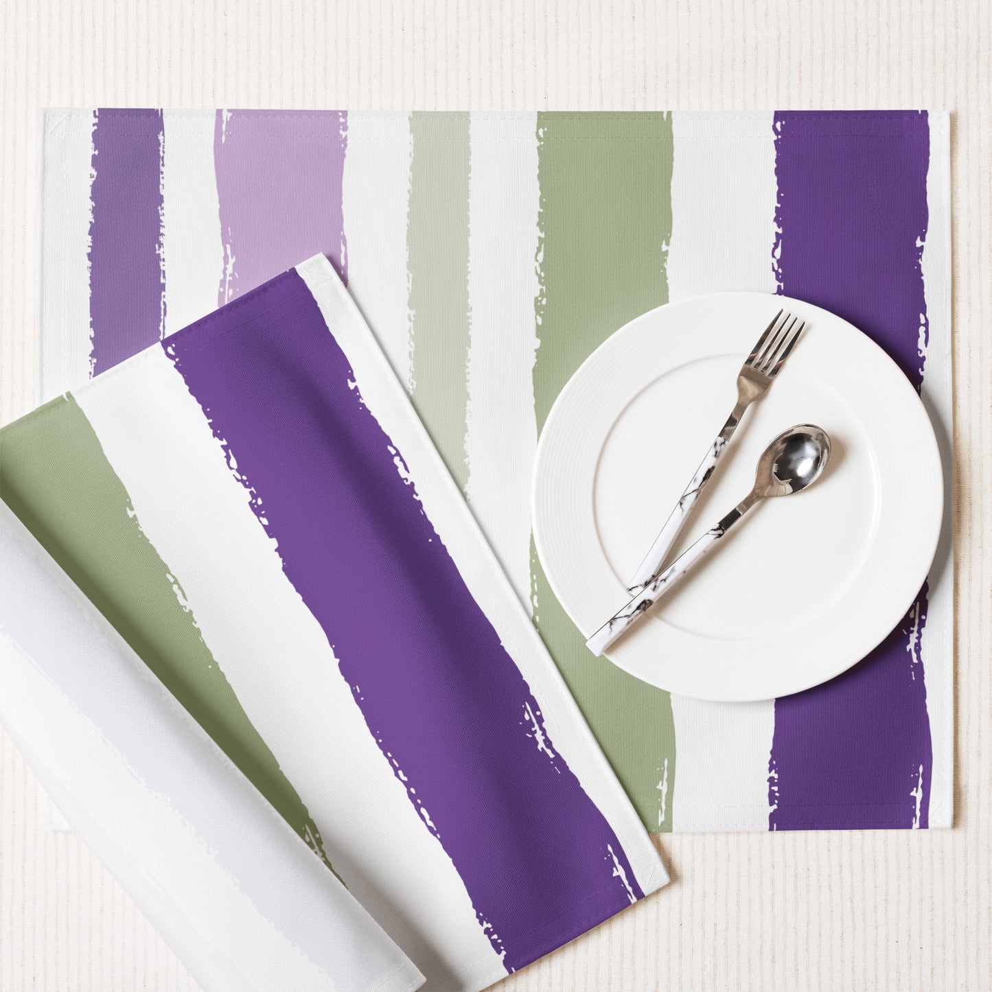 Placemat Set with Hand-painted Brush Stroke Print | PSBS-1070