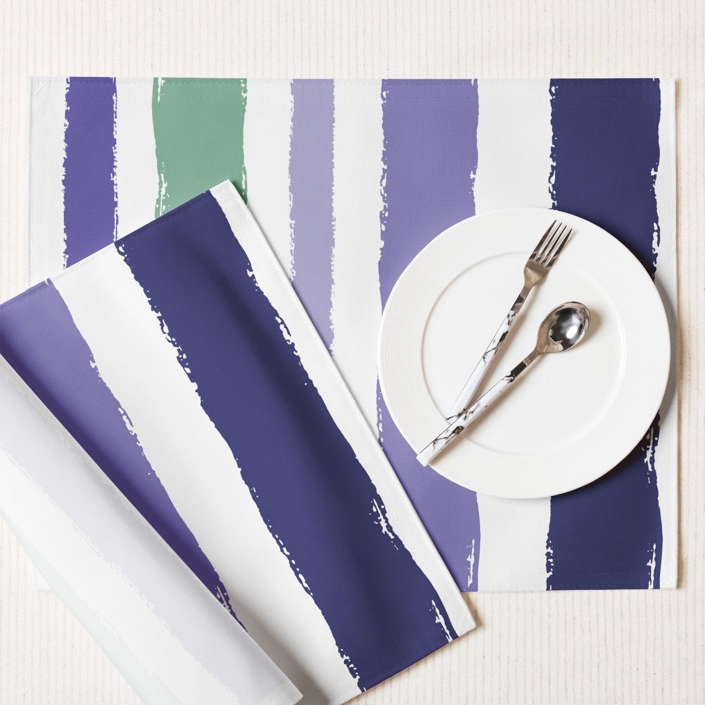 Placemat Set with Hand-painted Brush Stroke Print | PSBS-1090