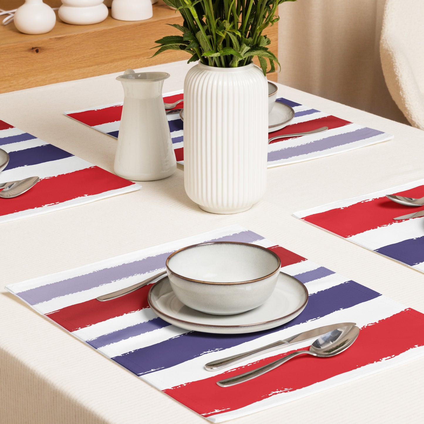 Placemat Set with Hand-painted Brush Stroke Print | PSBS-1110