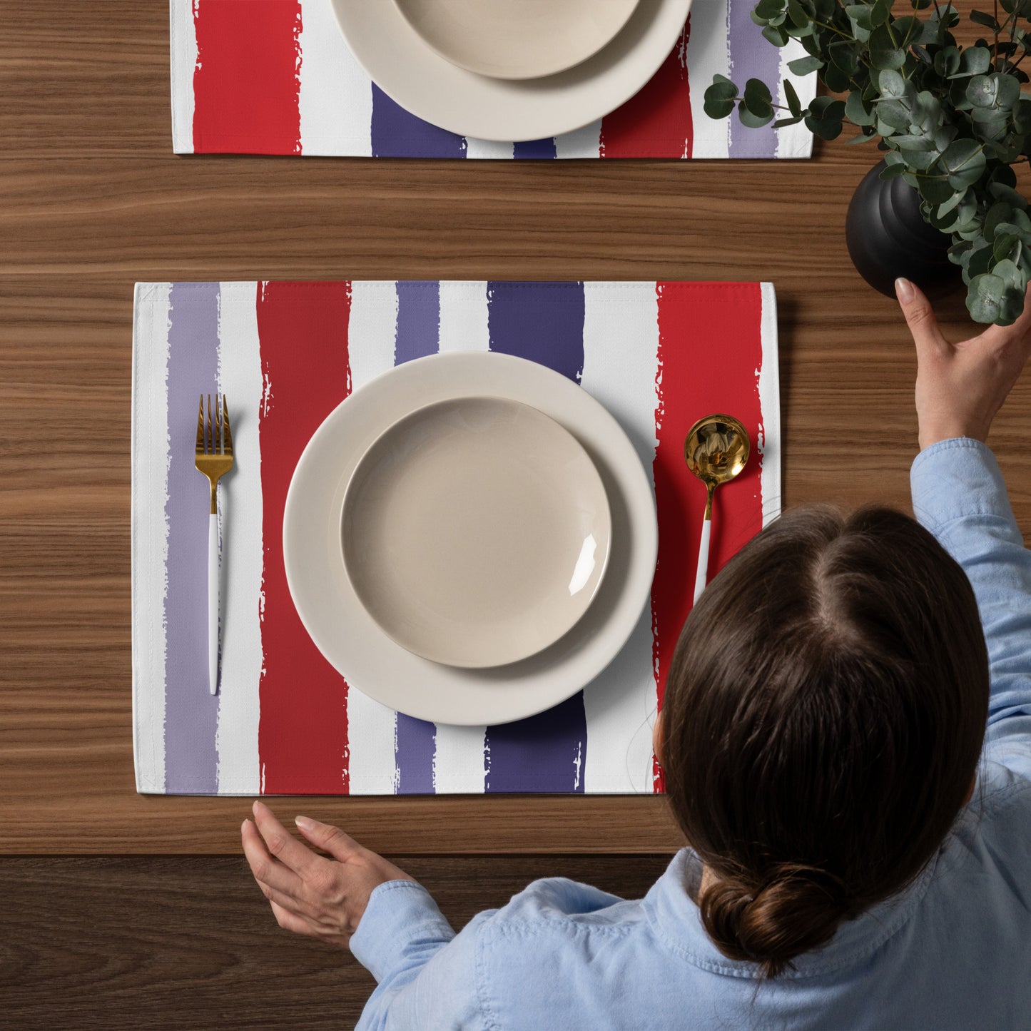 Placemat Set with Hand-painted Brush Stroke Print | PSBS-1110