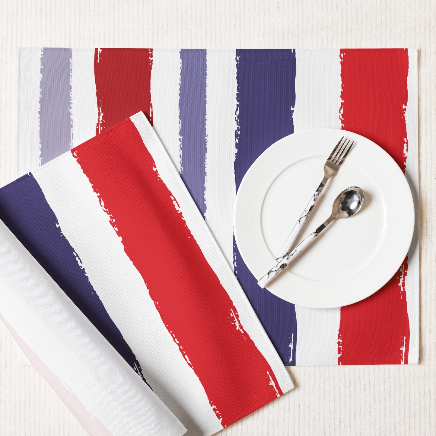 Placemat Set with Hand-painted Brush Stroke Print | PSBS-1110