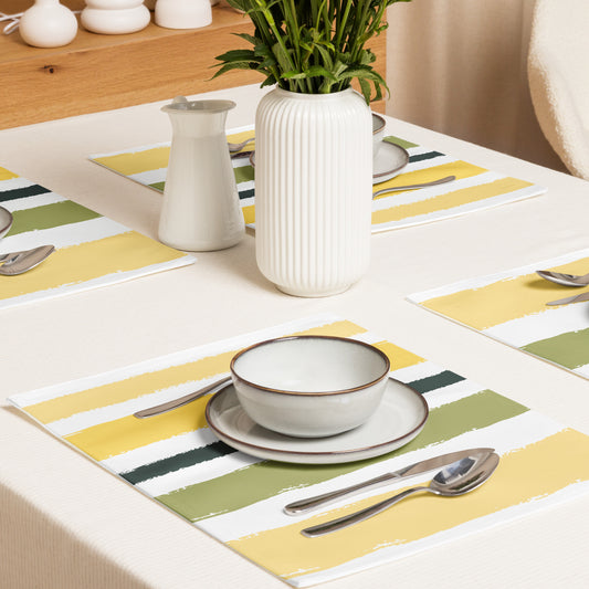 Placemat Set with Hand-painted Brush Stroke Print | PSBS-1120