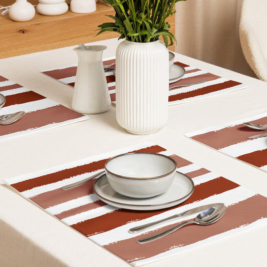 Placemat Set with Hand-painted Brush Stroke Print | PSBS-1133