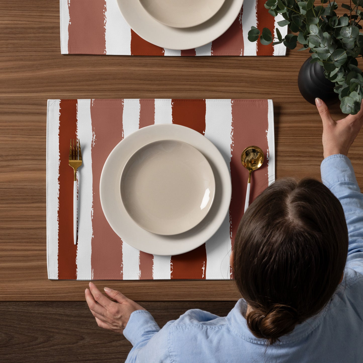 Placemat Set with Hand-painted Brush Stroke Print | PSBS-1133