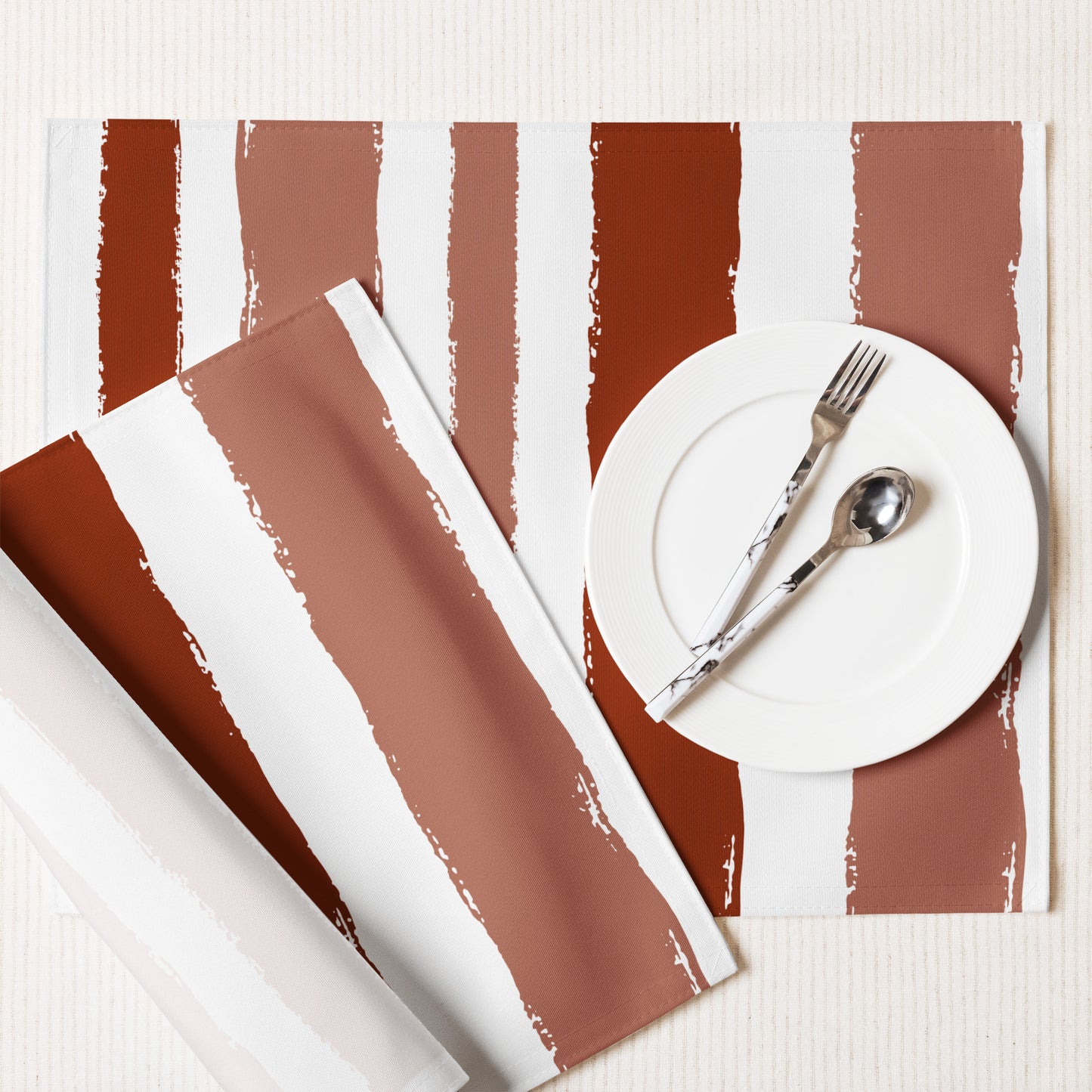 Placemat Set with Hand-painted Brush Stroke Print | PSBS-1133
