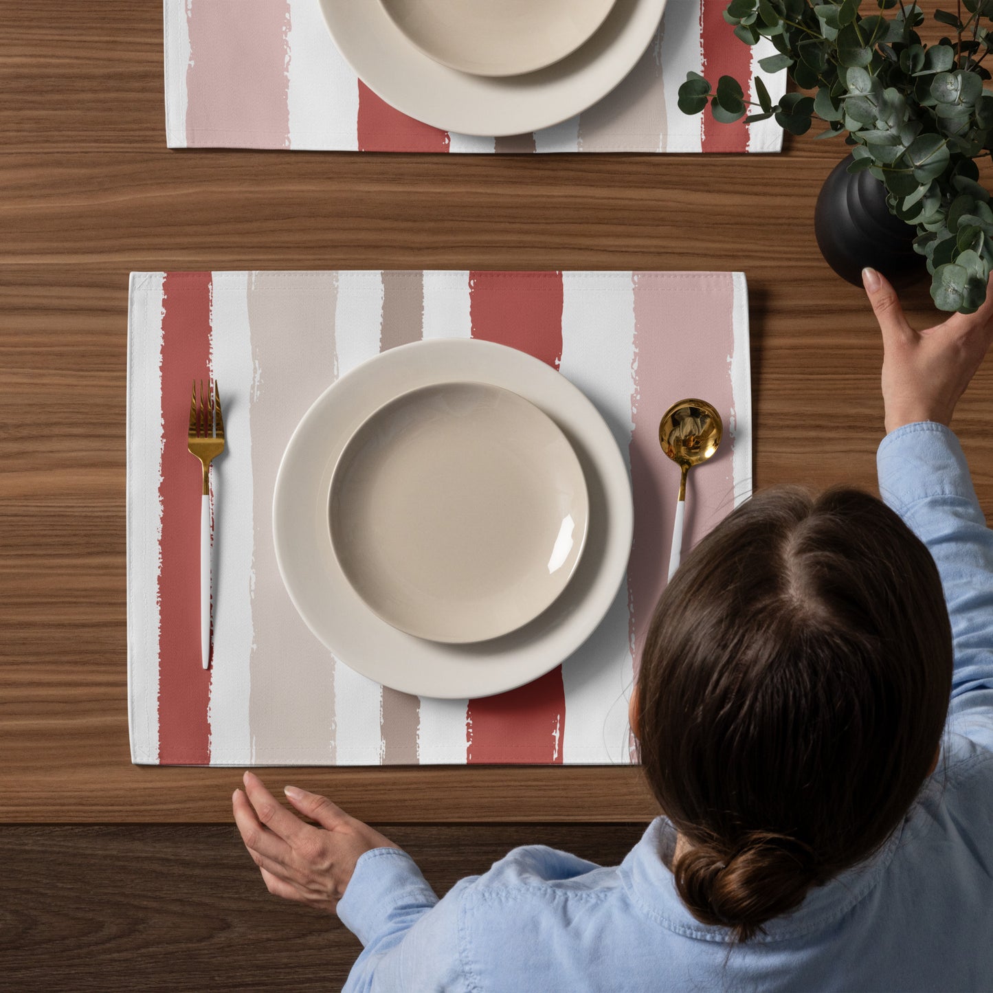 Placemat Set with Hand-painted Brush Stroke Print | PSBS-1137