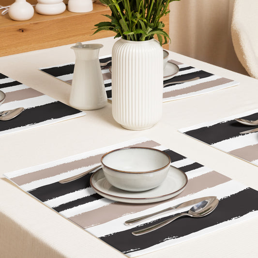 Placemat Set with Hand-painted Brush Stroke Print | PSBS-1138