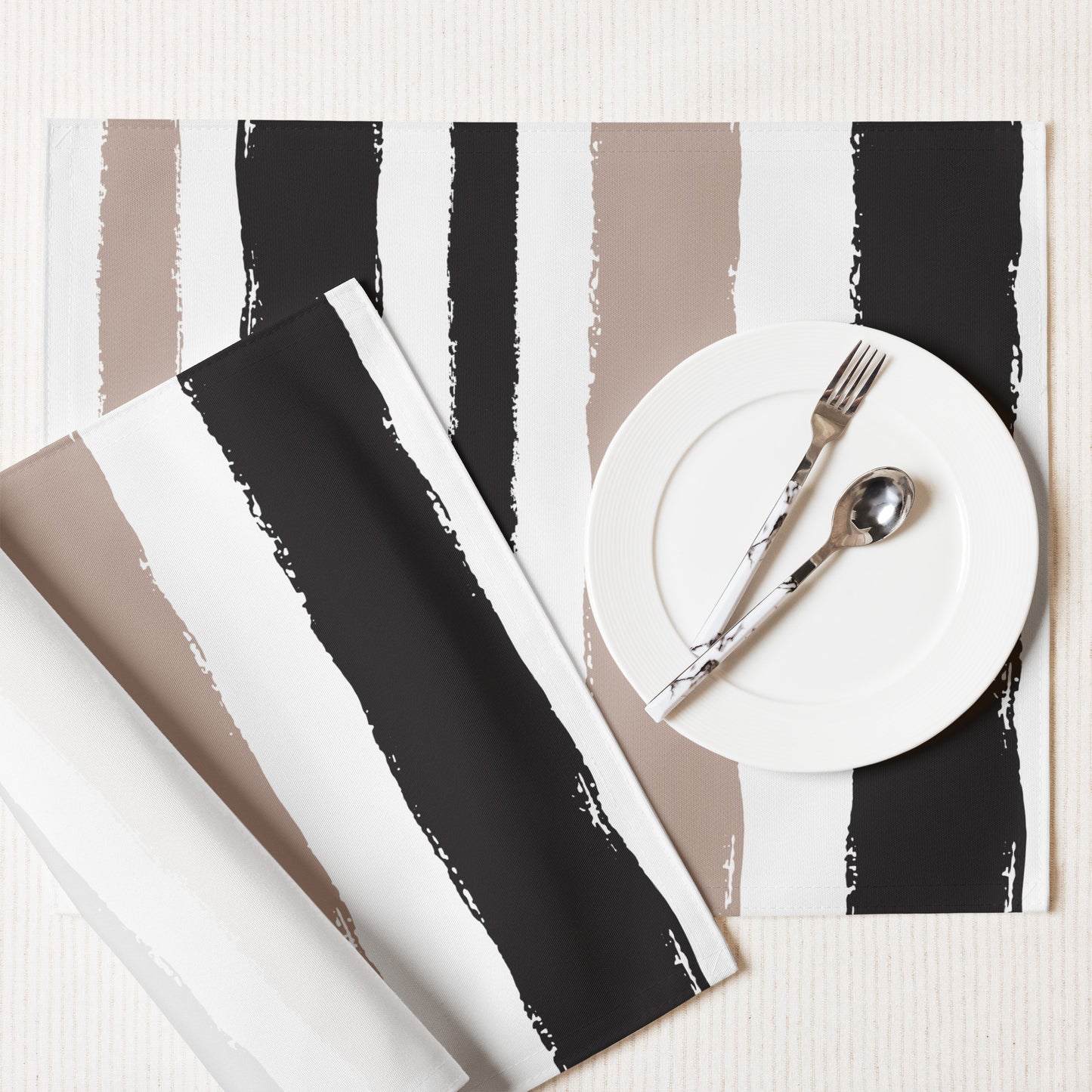 Placemat Set with Hand-painted Brush Stroke Print | PSBS-1138