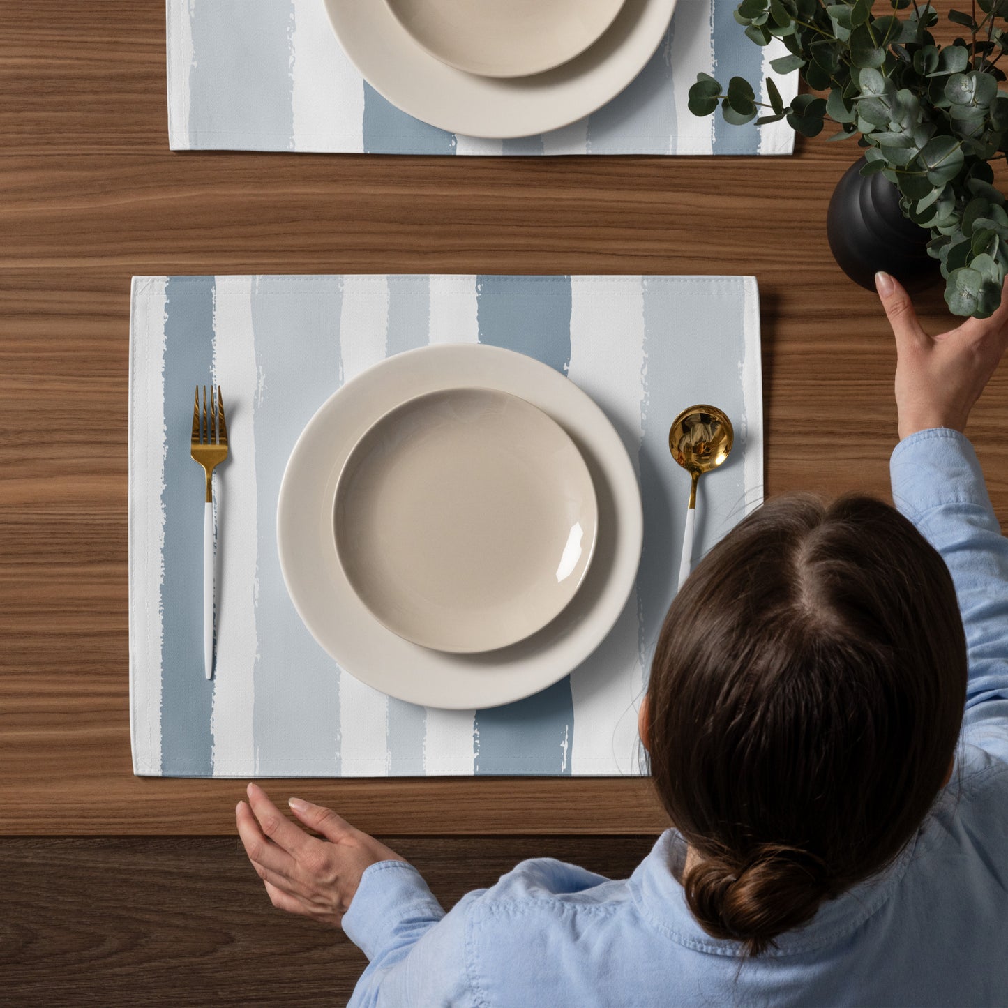 Placemat Set with Hand-painted Brush Stroke Print | PSBS-1141