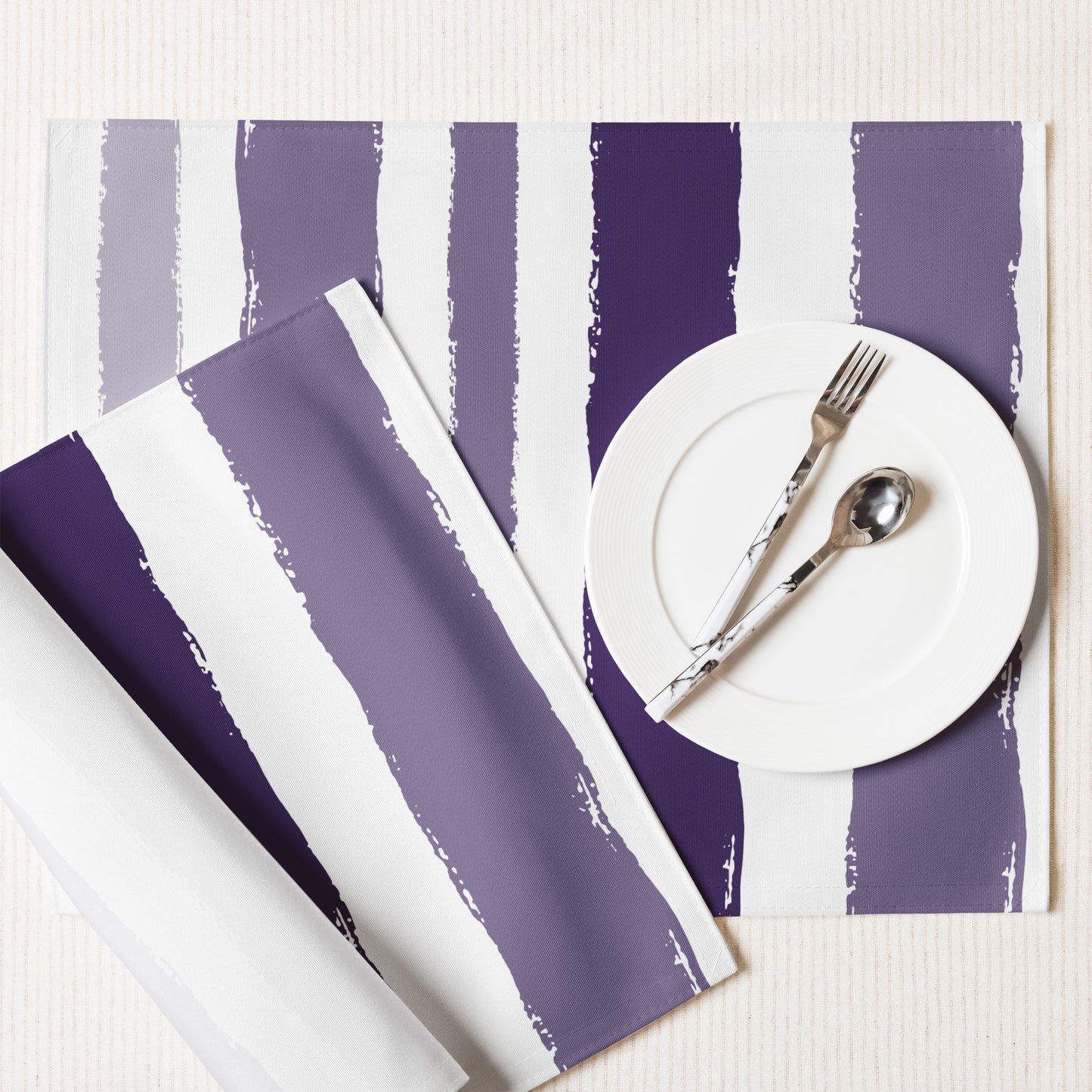 Placemat Set with Hand-painted Brush Stroke Print | PSBS-1143