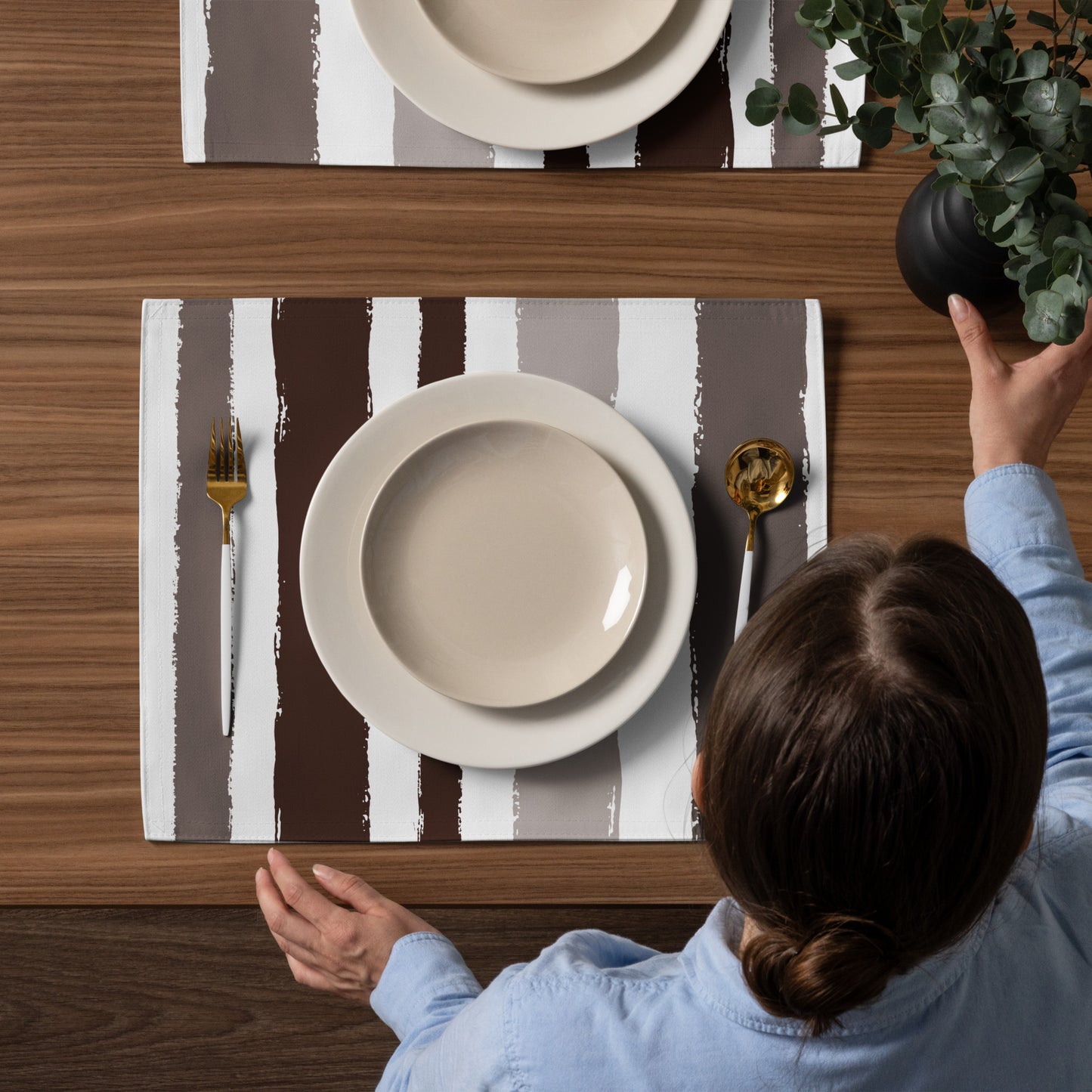 Placemat Set with Hand-painted Brush Stroke Print | PSBS-1161