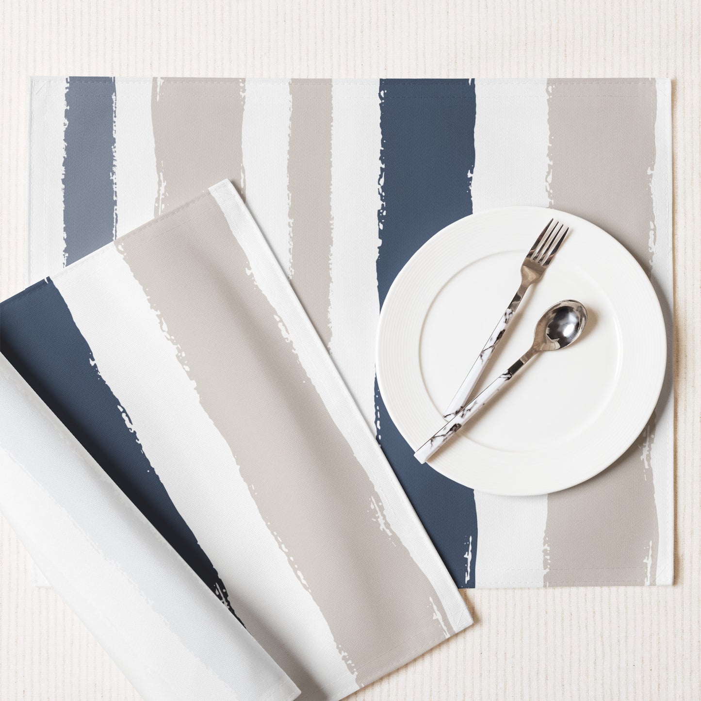 Placemat Set with Hand-painted Brush Stroke Print | PSBS-1162