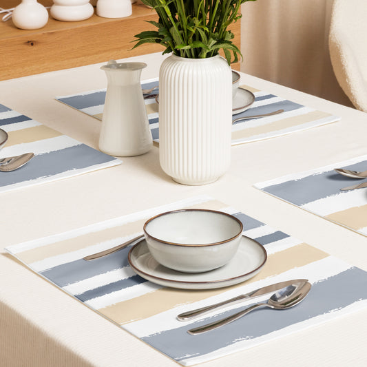 Placemat Set with Hand-painted Brush Stroke Print | PSBS-1163