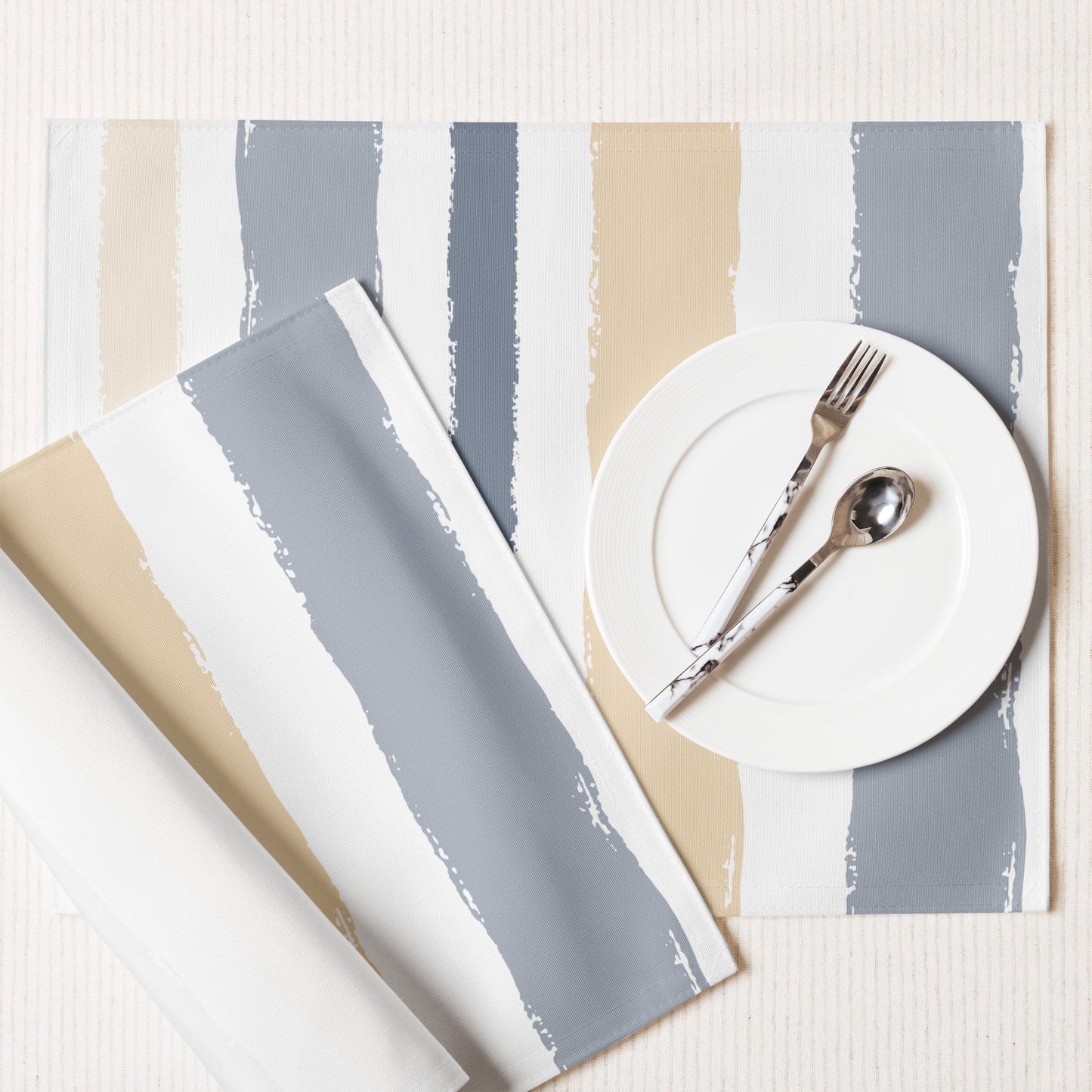 Placemat Set with Hand-painted Brush Stroke Print | PSBS-1163