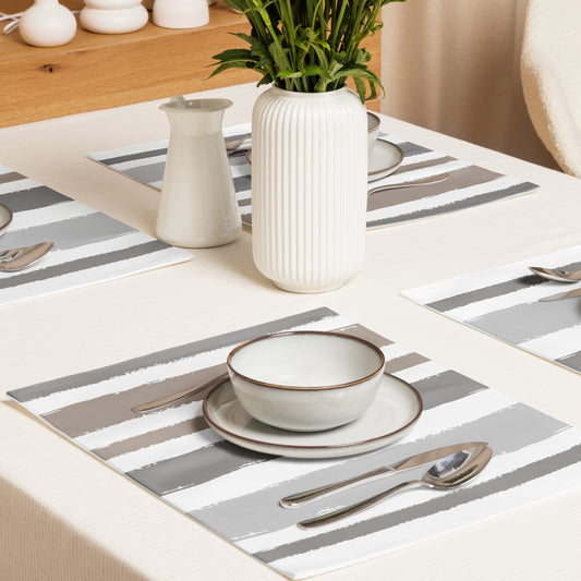 Placemat Set with Hand-painted Brush Stroke Print | PSBS-1171