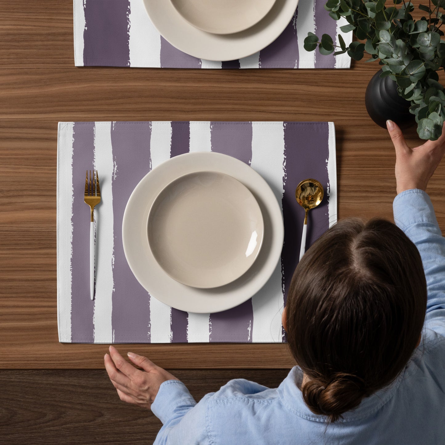 Placemat Set with Hand-painted Brush Stroke Print | PSBS-1182