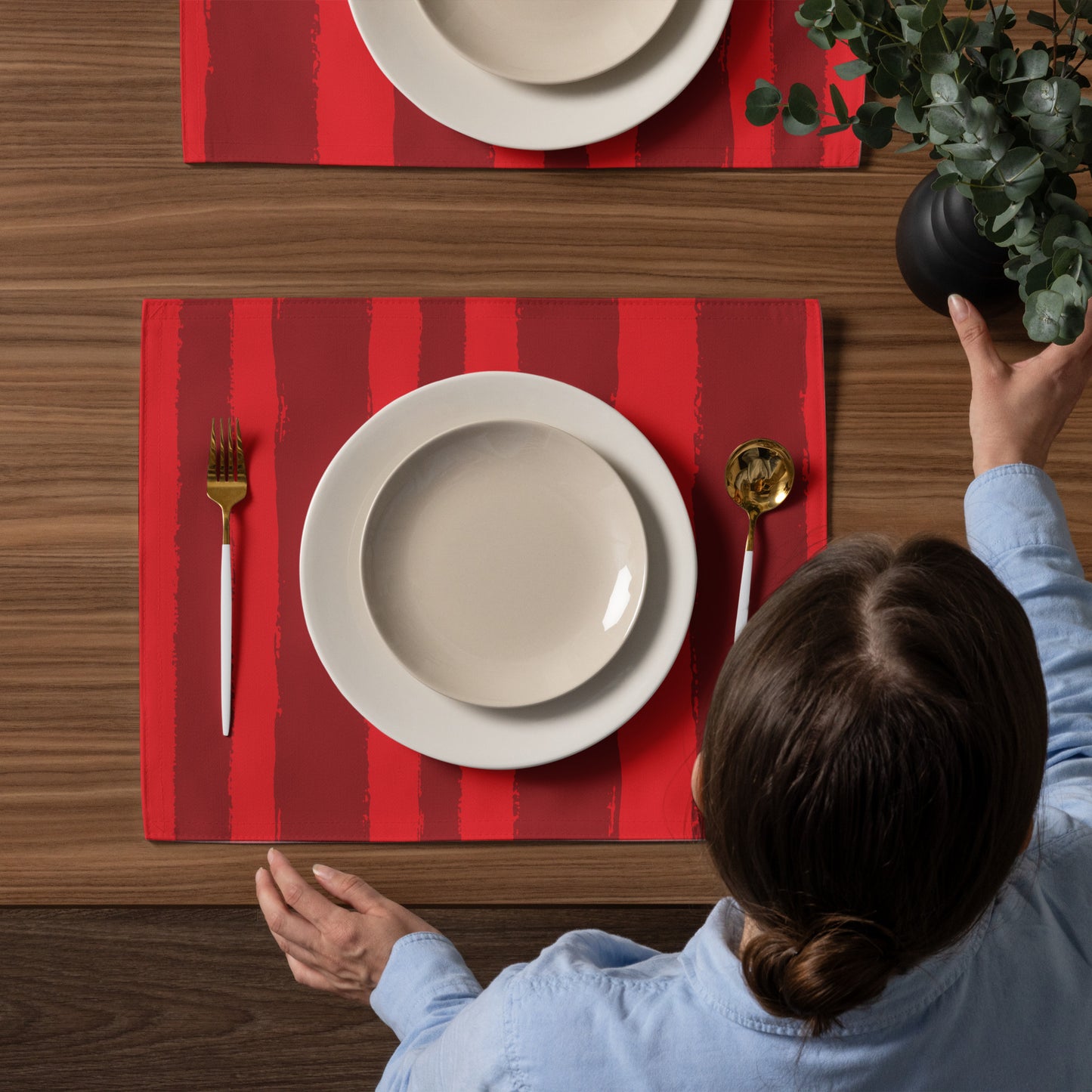 Placemat Set with Hand-painted Brush Stroke Print | PSBS-1191