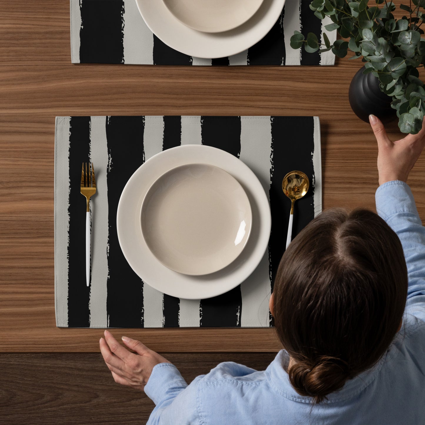 Placemat Set with Hand-painted Brush Stroke Print | PSBS-1192