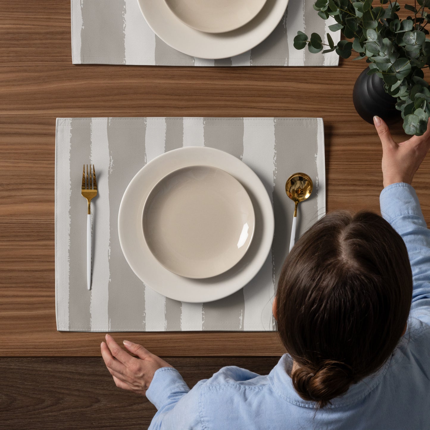 Placemat Set with Hand-painted Brush Stroke Print | PSBS-1202