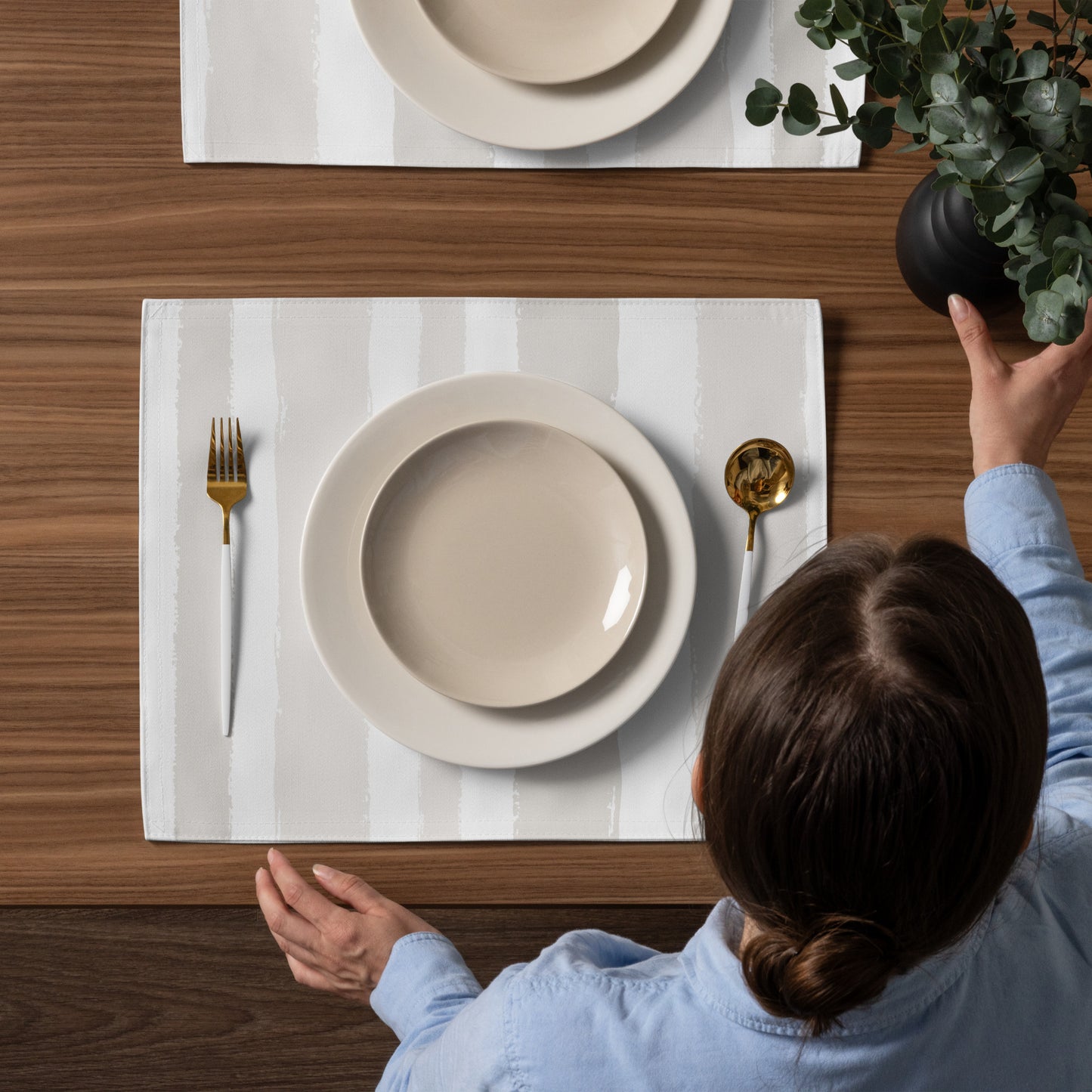Placemat Set with Hand-painted Brush Stroke Print | PSBS-1204