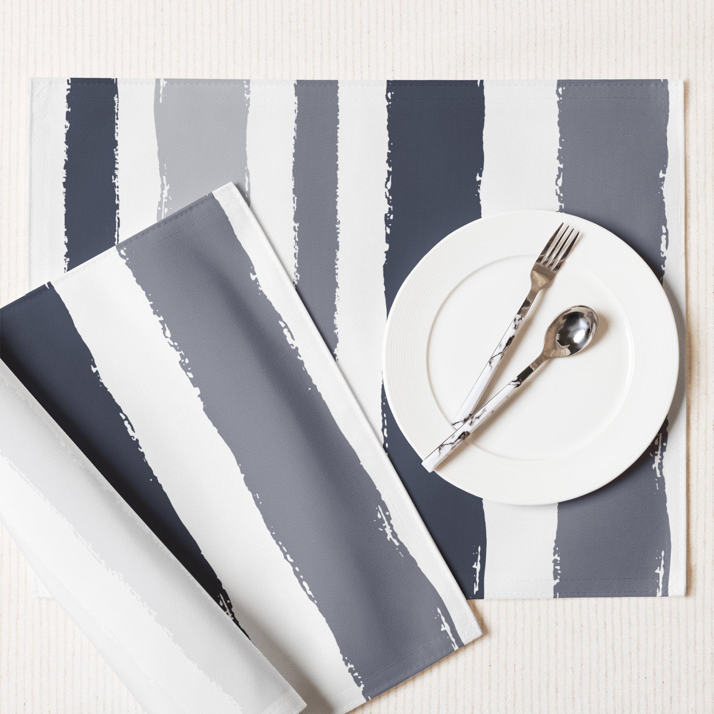 Placemat Set with Hand-painted Brush Stroke Print | PSBS-1212