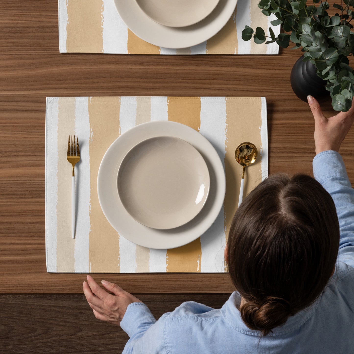 Placemat Set with Hand-painted Brush Stroke Print | PSBS-1232