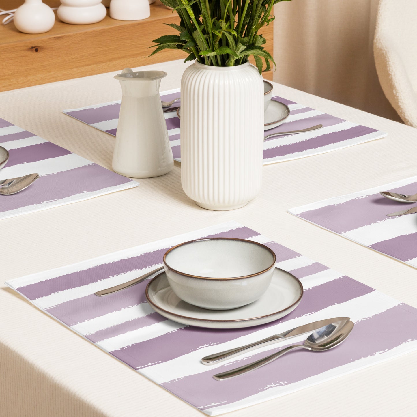 Placemat Set with Hand-painted Brush Stroke Print | PSBS-1252