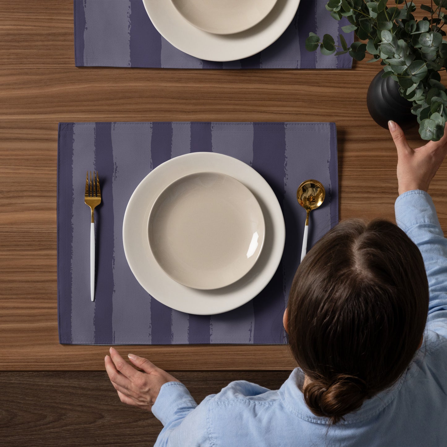 Placemat Set with Hand-painted Brush Stroke Print | PSBS-1261