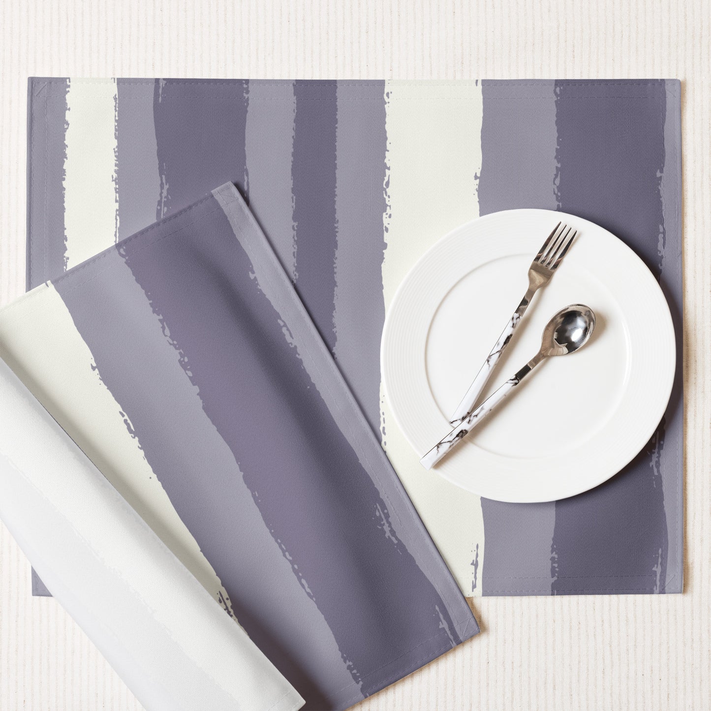 Placemat Set with Hand-painted Brush Stroke Print | PSBS-1262
