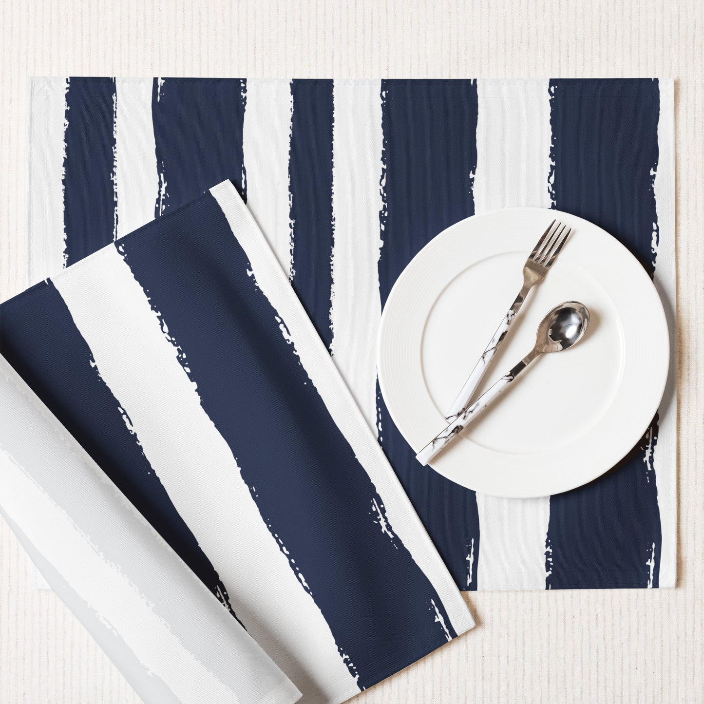 Placemat Set with Hand-painted Brush Stroke Print | PSBS-1271