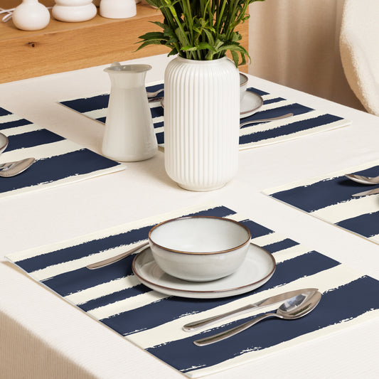 Placemat Set with Hand-painted Brush Stroke Print | PSBS-1273