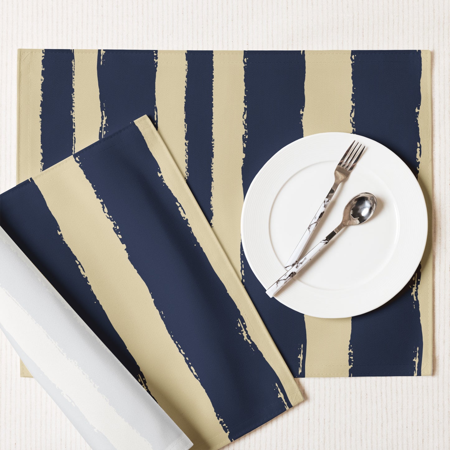 Placemat Set with Hand-painted Brush Stroke Print | PSBS-1274