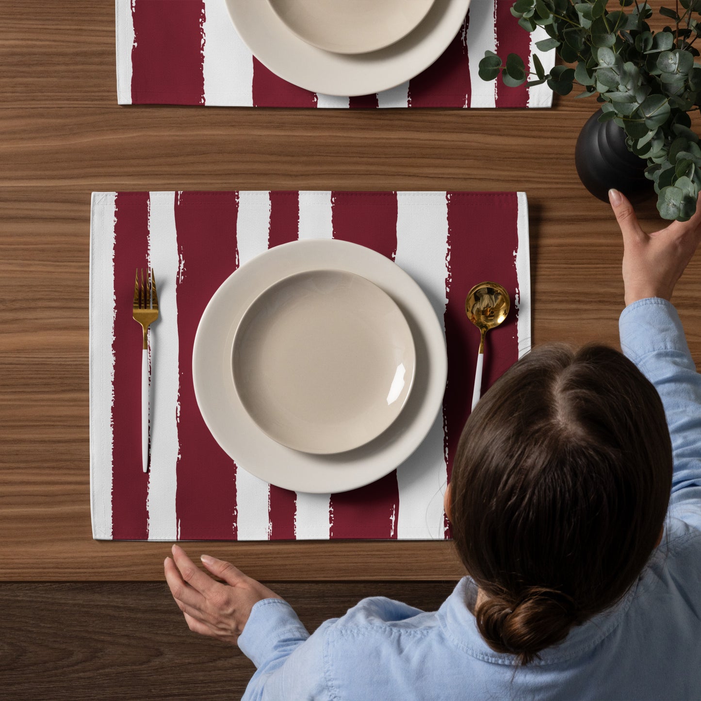 Placemat Set with Hand-painted Brush Stroke Print | PSBS-1281