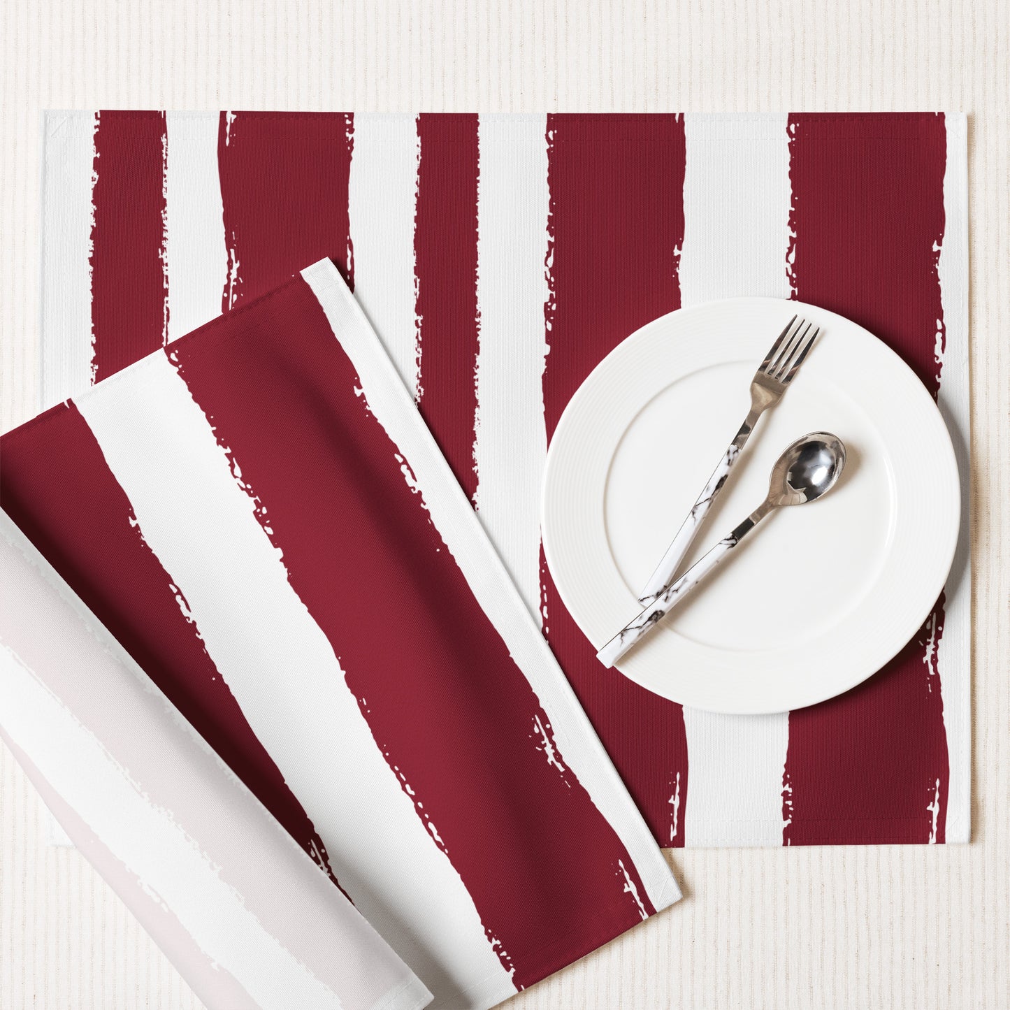 Placemat Set with Hand-painted Brush Stroke Print | PSBS-1281