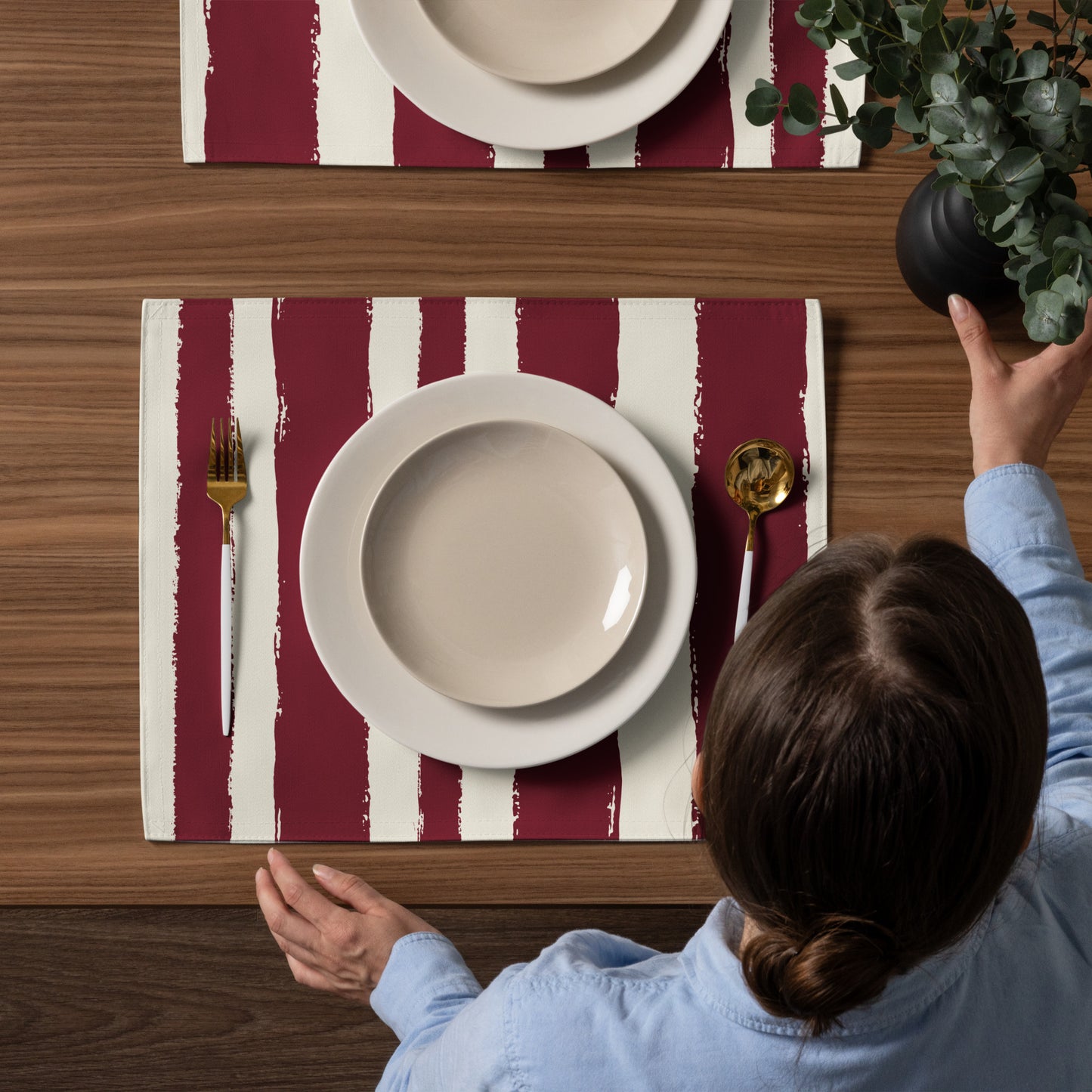 Placemat Set with Hand-painted Brush Stroke Print | PSBS-1283