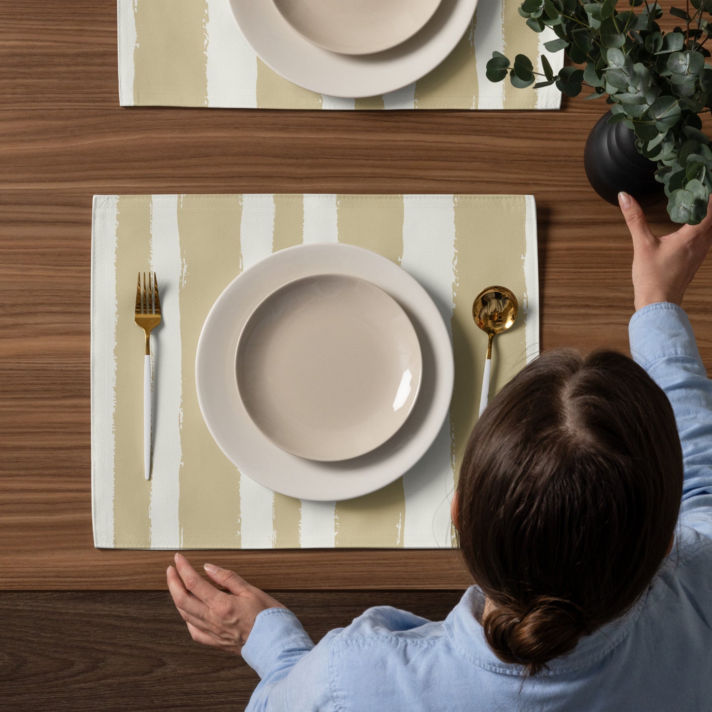 Placemat Set with Hand-painted Brush Stroke Print | PSBS-1371