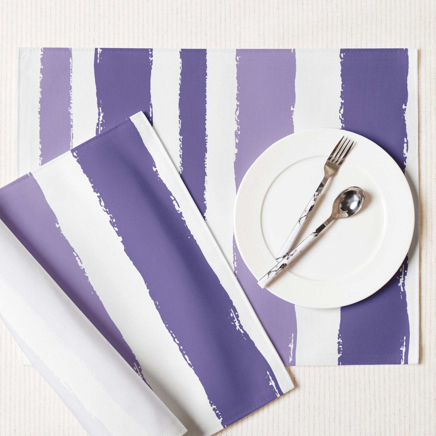 Placemat Set with Hand-painted Brush Stroke Print | PSBS-1382