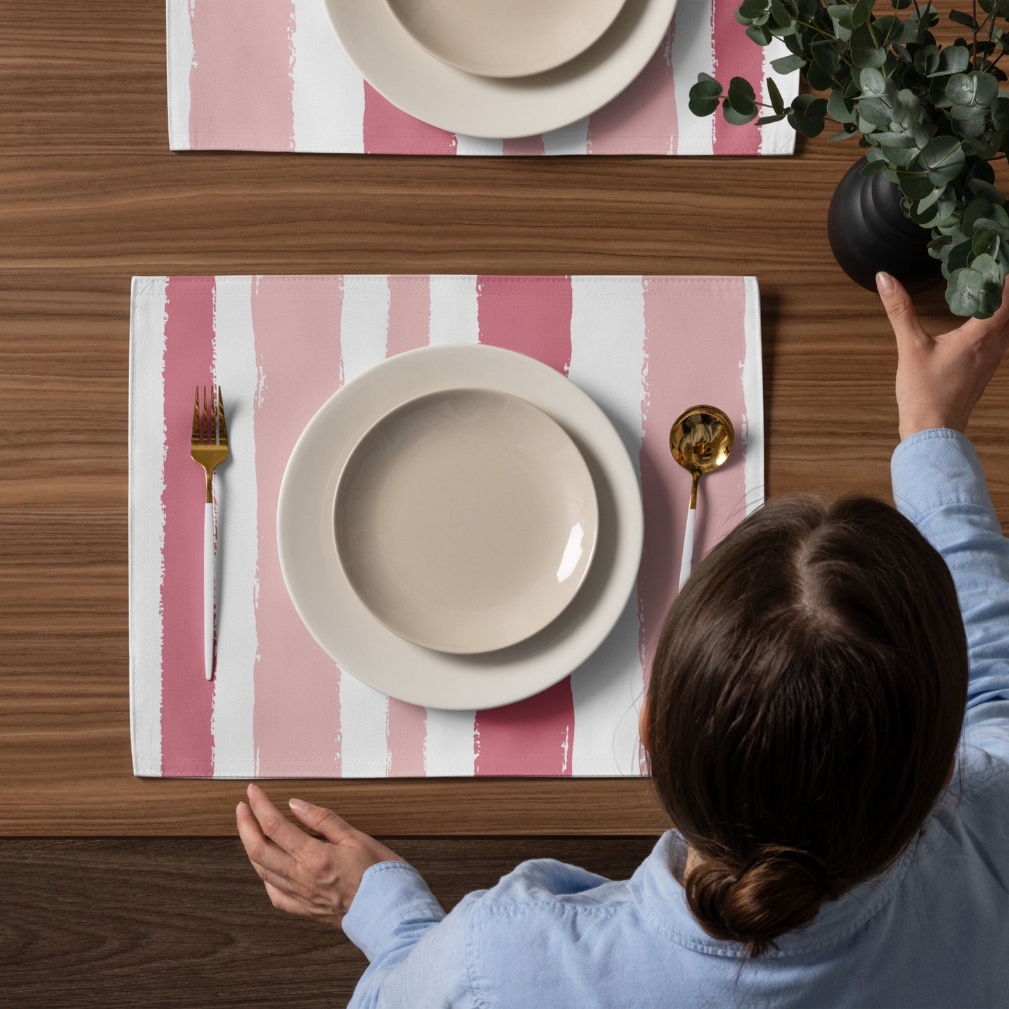 Placemat Set with Hand-painted Brush Stroke Print | PSBS-1383
