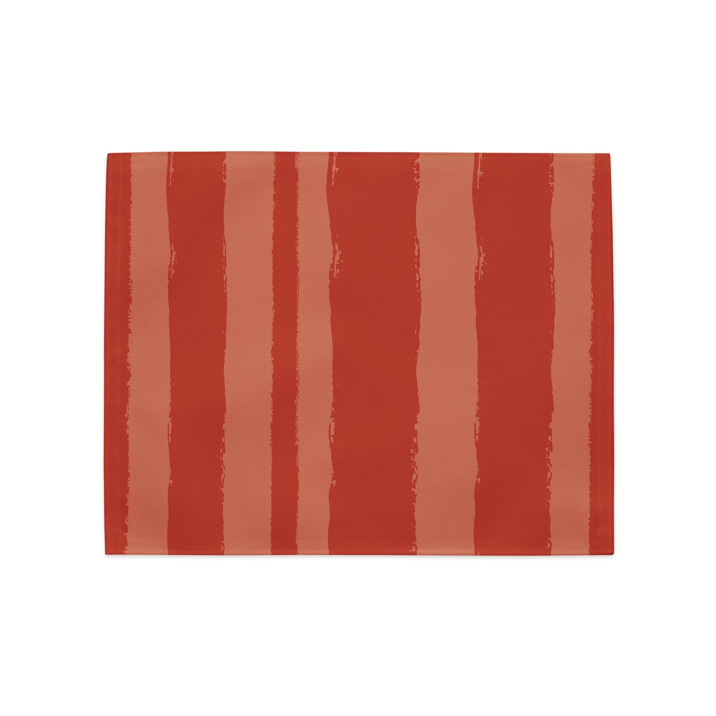 Polyester Placemat Set of 4 with Red-orange Hand-painted Brush Stroke Print